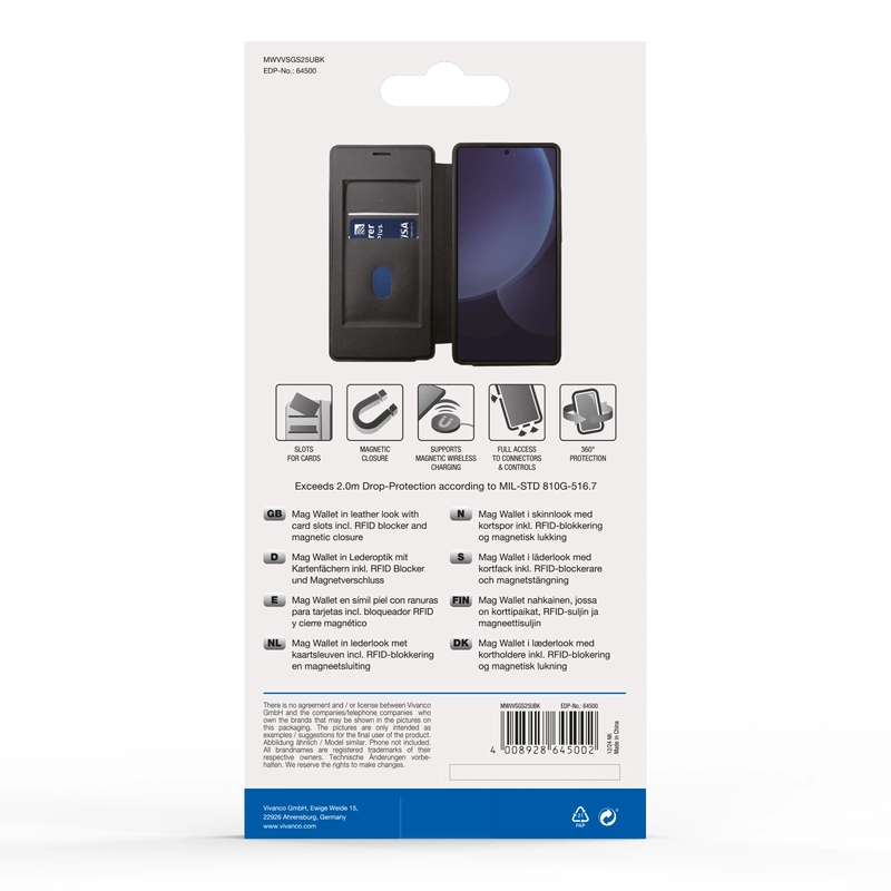 Vivanco Mag Wallet Samsung Galaxy S25 Ultra Black - 2864500