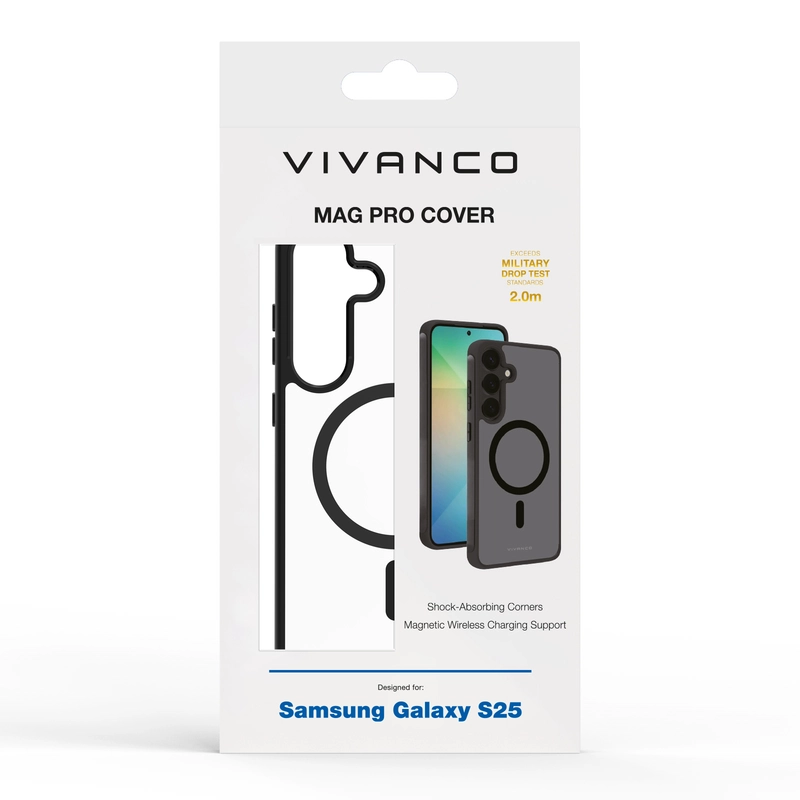 Vivanco Mag Pro Cover Samsung Galaxy S25 Clear/Black - 2864514