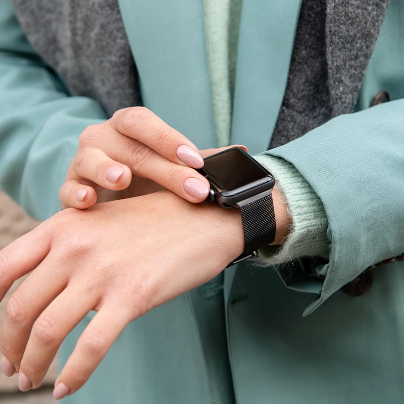 Burga Metal Mesh Black - Apple Watch 42/44/45/46/49mm Metal Bracelet - 2178229