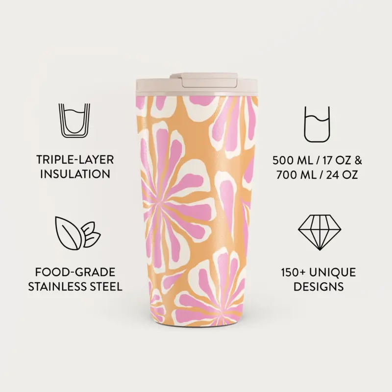 Burga Aloha - Travel Mug 500ml with Flap & Straw Set - 2950270