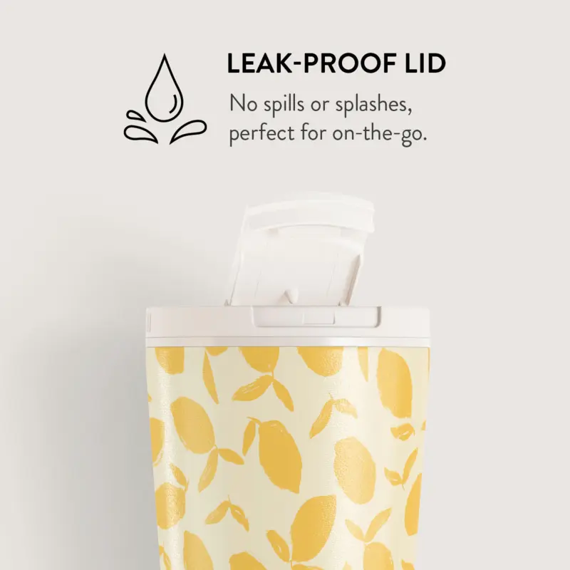 Burga Lemon Tart - Travel Mug 500ml with Flap & Straw Set - 2950282