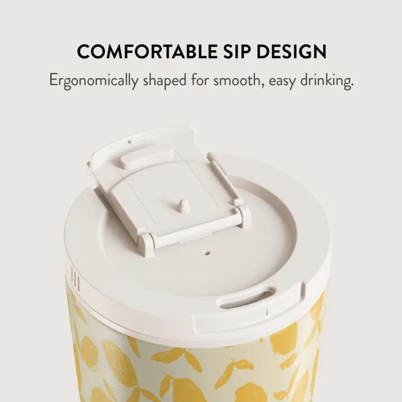 Burga Lemon Tart - Travel Mug 500ml with Flap & Straw Set - 2950282