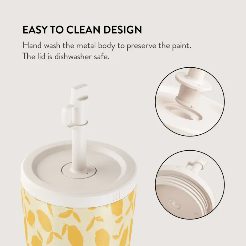 Burga Lemon Tart - Travel Mug 500ml with Flap & Straw Set - 2950282