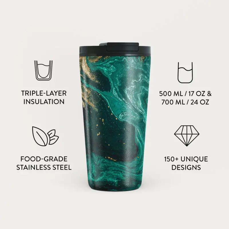 Burga Emerald Pool - Travel Mug 500ml with Flap & Straw Set - 2950350
