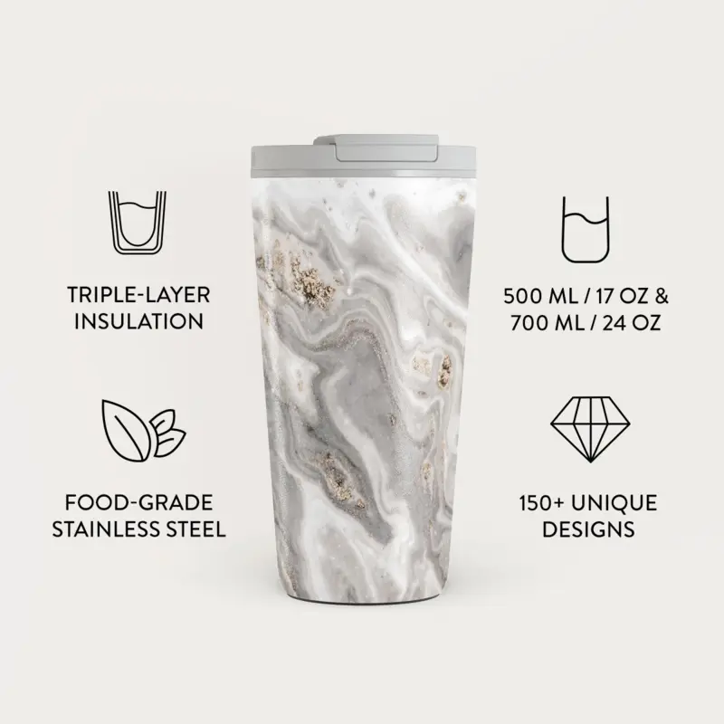 Burga Snowstorm - Travel Mug 500ml with Flap & Straw Set - 2950358