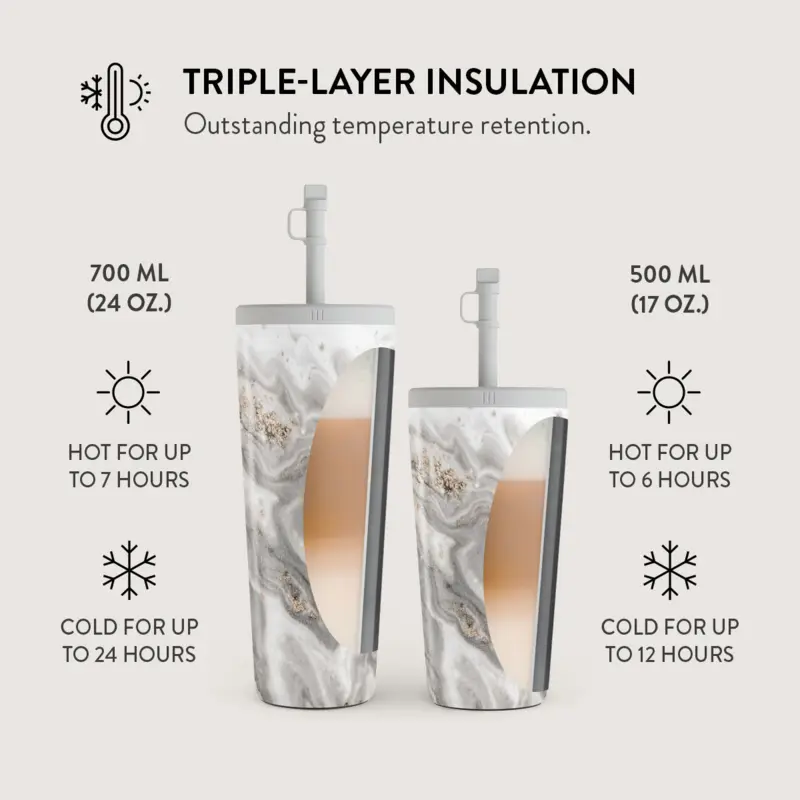 Burga Snowstorm - Travel Mug 500ml with Flap & Straw Set - 2950358