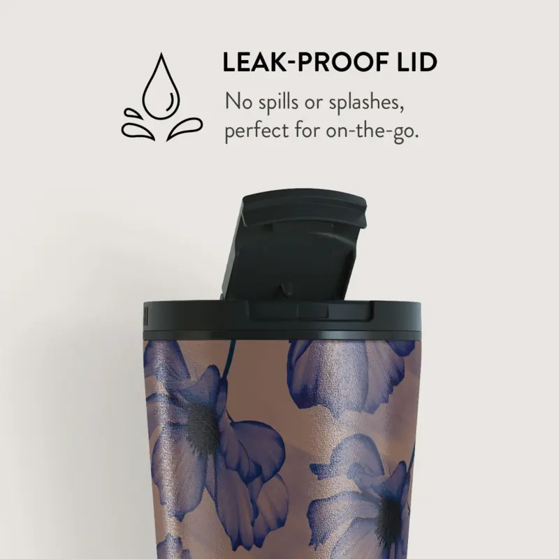 Burga Velvet Night - Travel Mug 500ml with Flap & Straw Set - 2950398