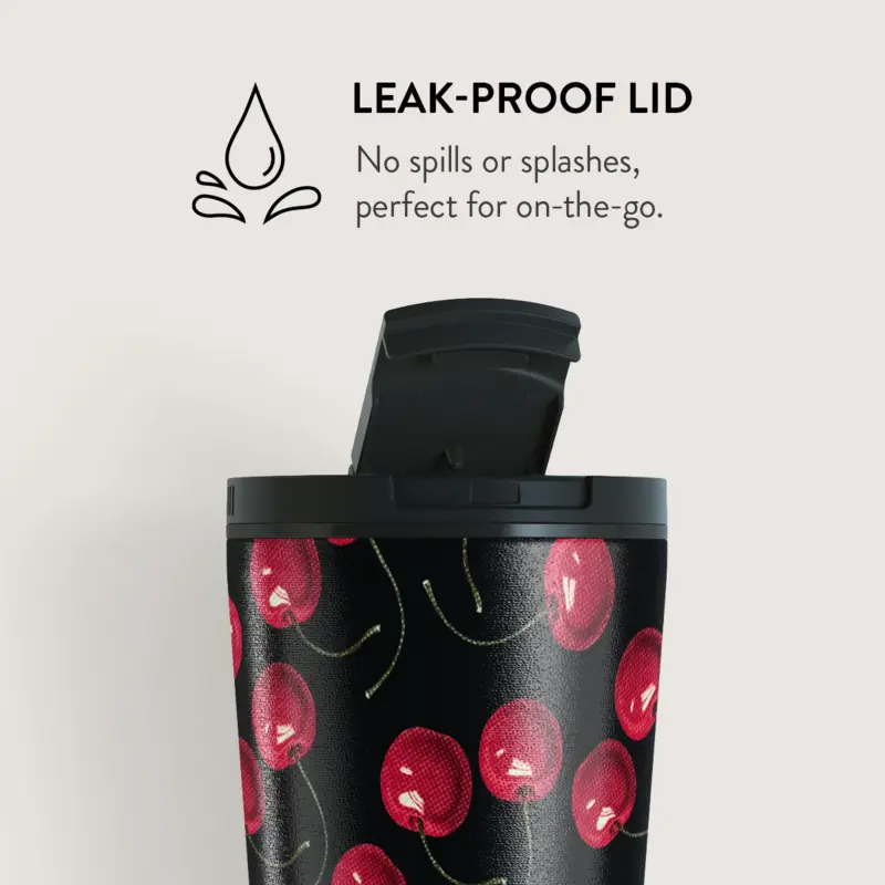 Burga Cherrybomb - Travel Mug 500ml with Flap & Straw Set - 2950404