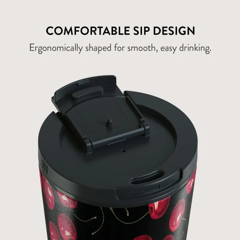 Burga Cherrybomb - Travel Mug 500ml with Flap & Straw Set - 2950404