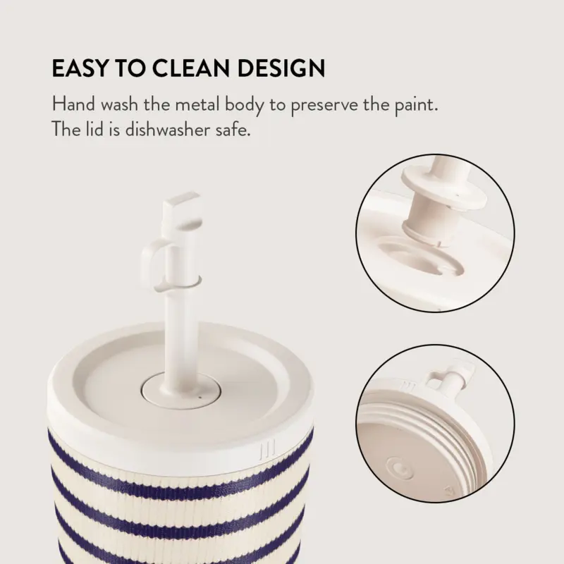 Burga Old Money - Travel Mug 500ml with Flap & Straw Set - 2950468