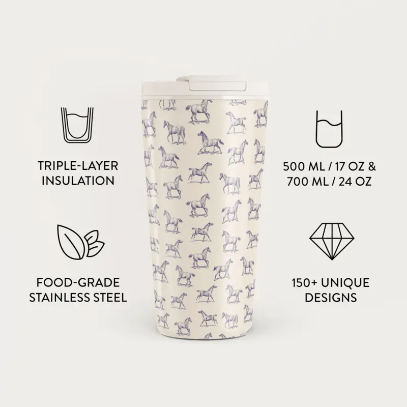 Burga Derby Race - Travel Mug 500ml with Flap & Straw Set - 2950470