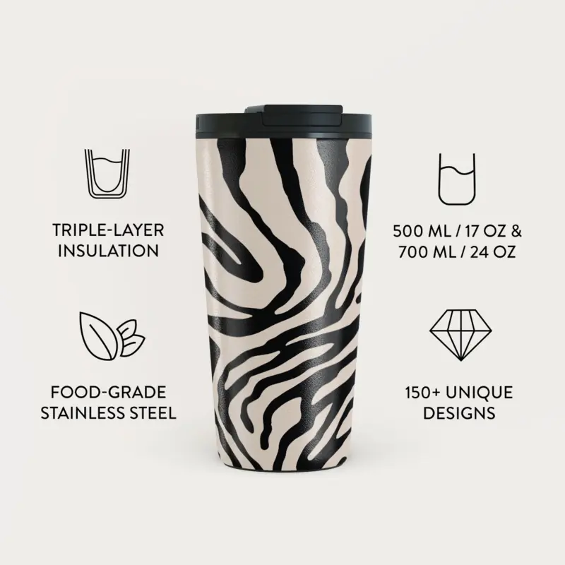Burga Imperial - Travel Mug 500ml with Flap & Straw Set - 2950524