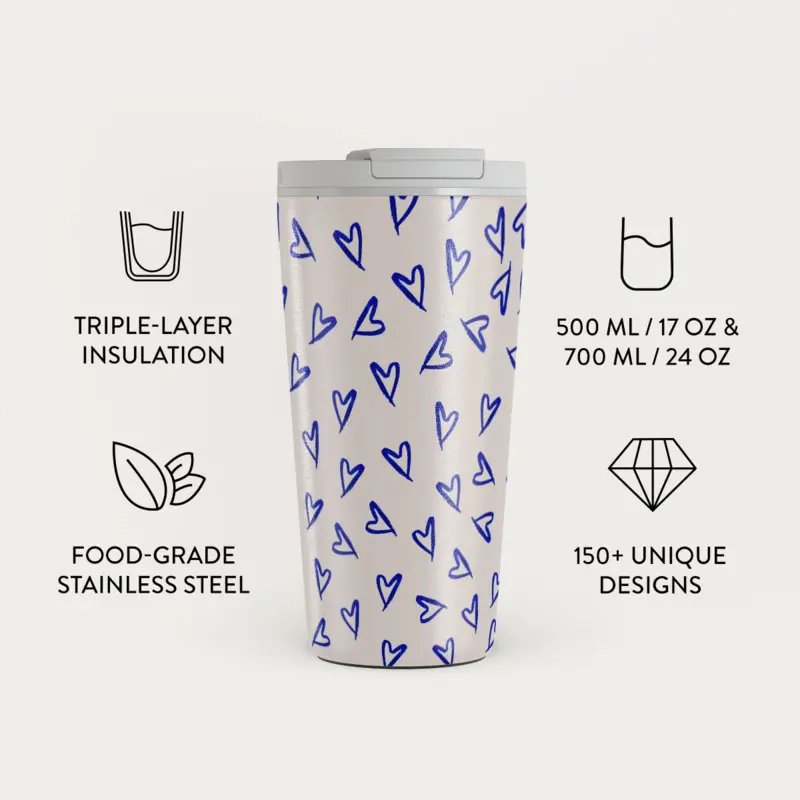 Burga Love Me Right - Travel Mug 500ml with Flap & Straw Set - 2950536