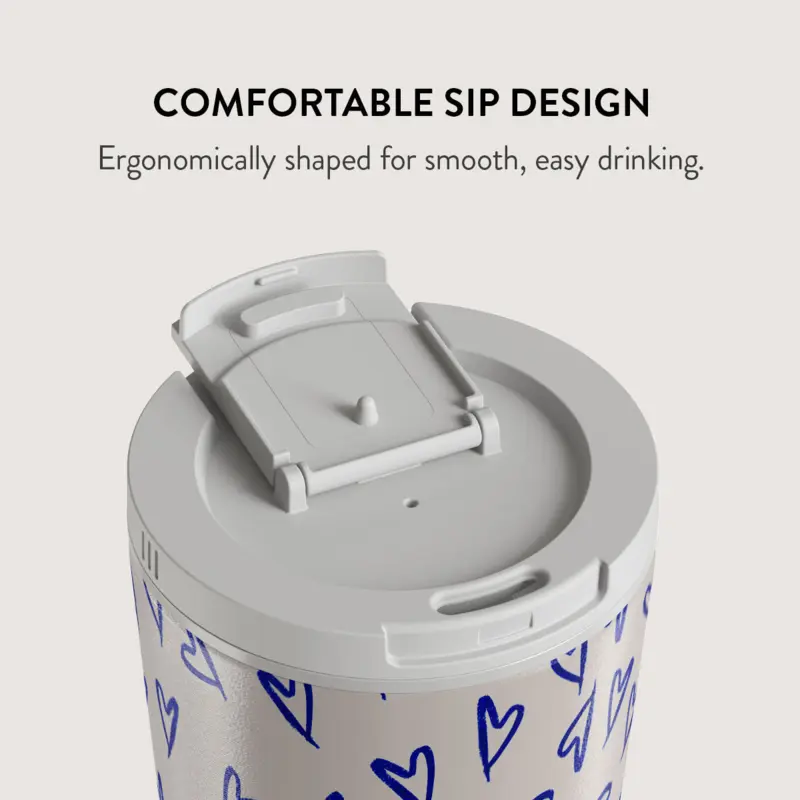 Burga Love Me Right - Travel Mug 500ml with Flap & Straw Set - 2950536