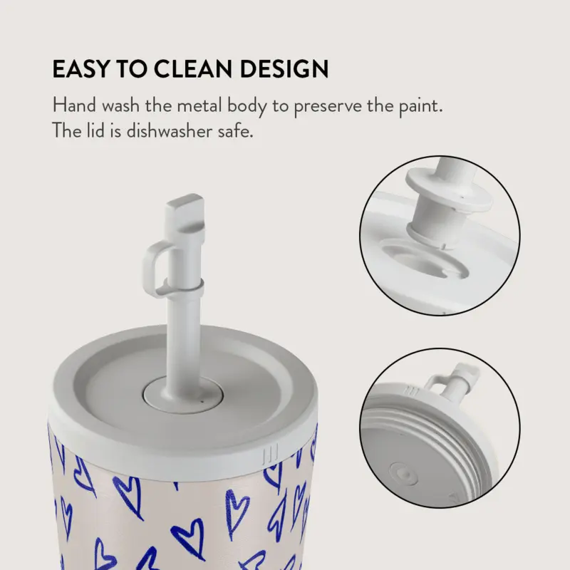 Burga Love Me Right - Travel Mug 500ml with Flap & Straw Set - 2950536