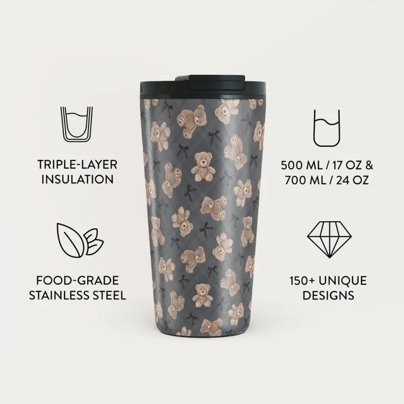 Burga BFF - Travel Mug 500ml with Flap & Straw Set - 2950542