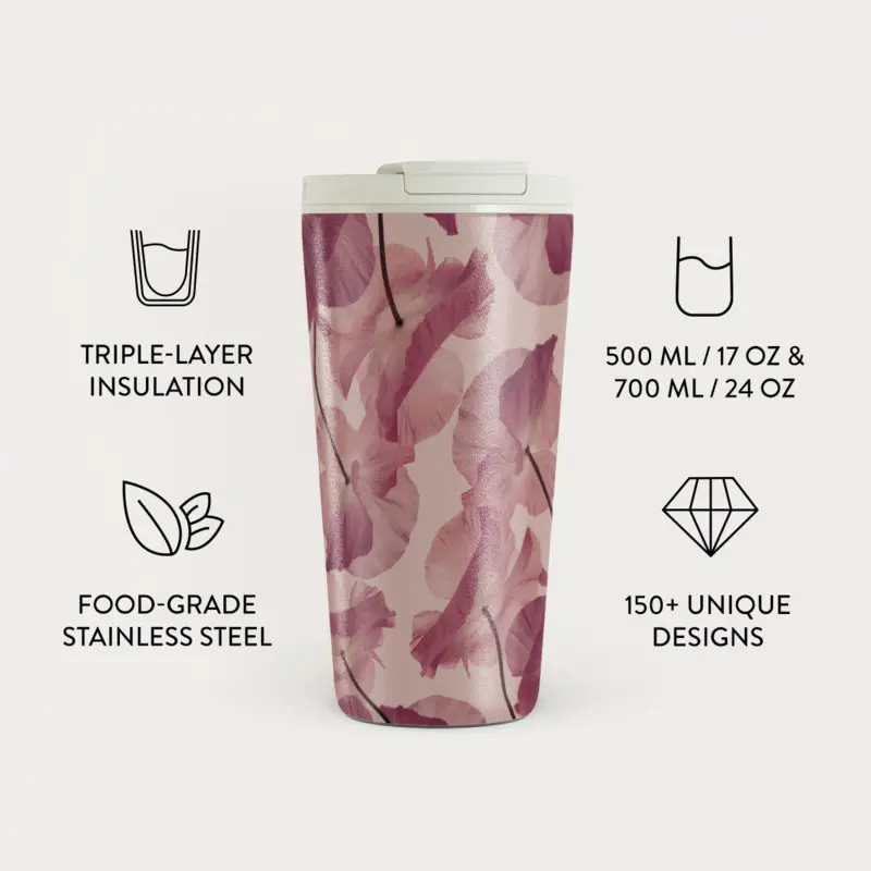 Burga Tender Kiss - Travel Mug 500ml with Flap & Straw Set - 2950554