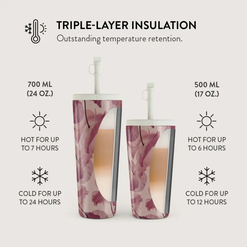 Burga Tender Kiss - Travel Mug 500ml with Flap & Straw Set - 2950554