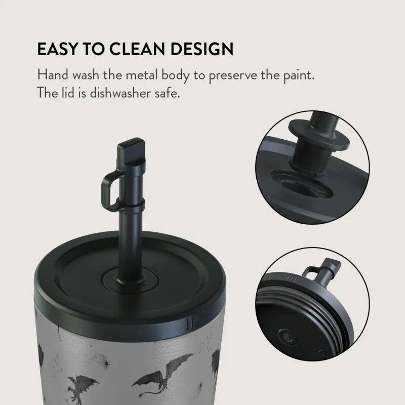 Burga Draco - Travel Mug 500ml with Flap & Straw Set - 2974754